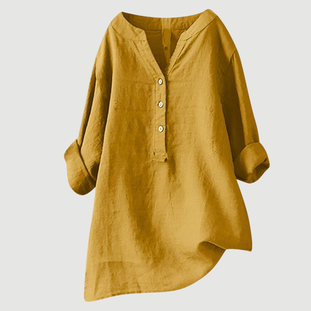 Cassia | Elegancka koszula z dekoltem w serek i guzikami