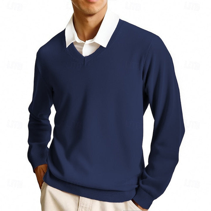 Carter | Elegancki Sweter z Dekoltem w Serek