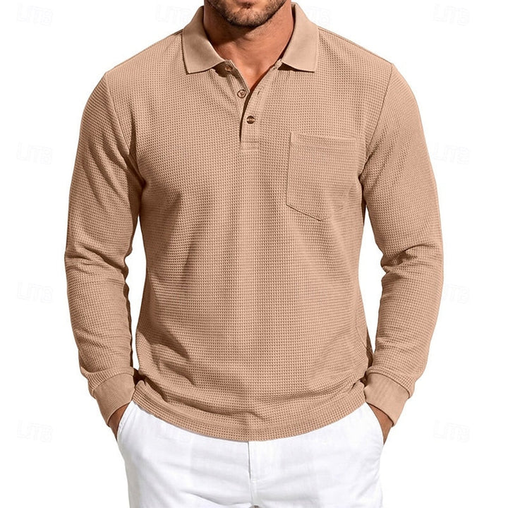 Chandler | Teksturowana koszulka polo z długim rękawem