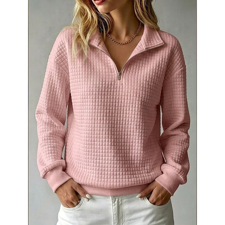 Adeline | Teksturowany sweatshirt z pół-zamkiem