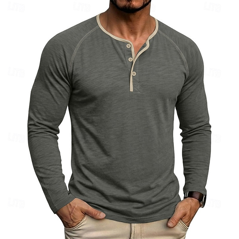 Holden | Klasyczna koszulka Henley z długim rękawem